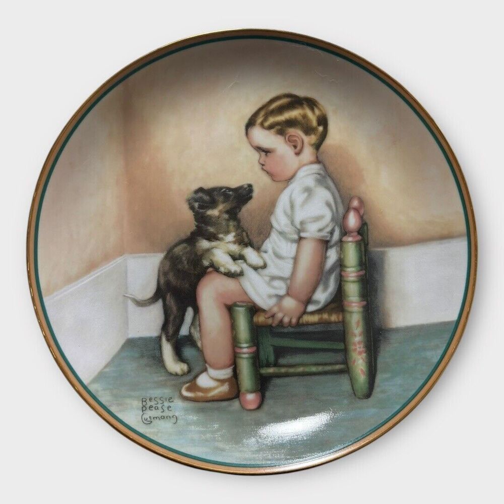 Bessie Pease Gutmann Child Puppy‎ Decorative Plate Nursery Vintage Art